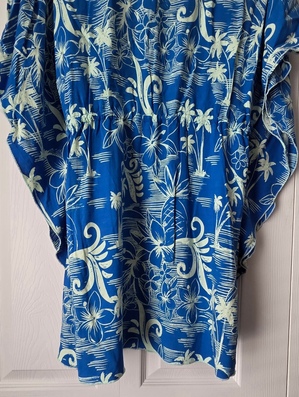 Favant Hawaii Blue Palm Tree V-Neck Swim Coverup Tunic One Size - Picture 12 of 13